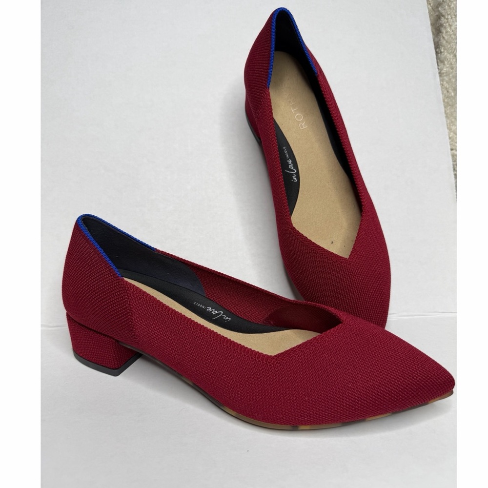 Rothy's The High Pumps Autumn Red Pointed Toe Knit Shoes